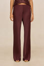 SARA SILK PANT - BORDEAUX