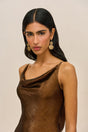 AURUM MIDI DRESS - SEPIA