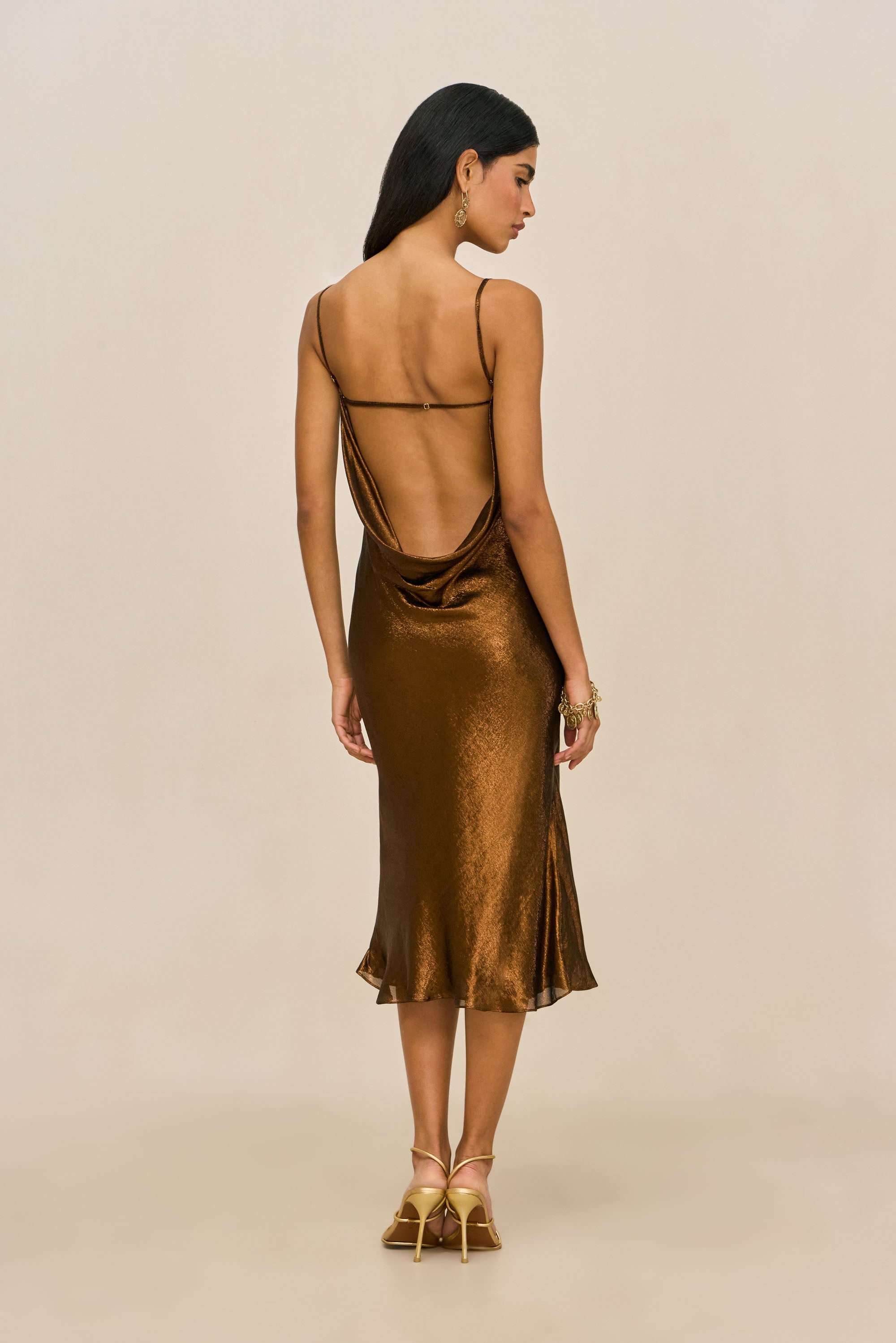 AURUM MIDI DRESS - SEPIA