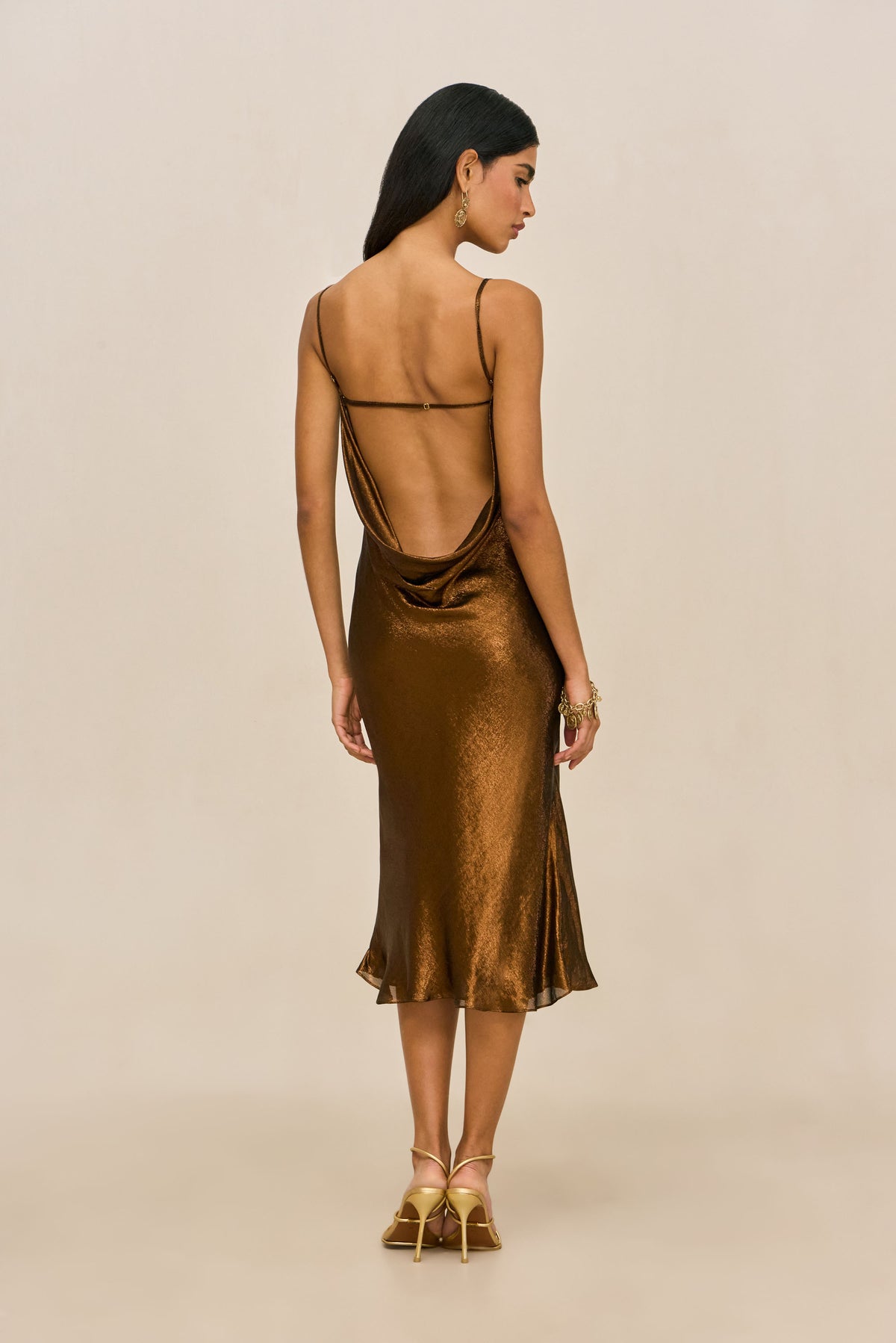 AURUM MIDI DRESS - SEPIA