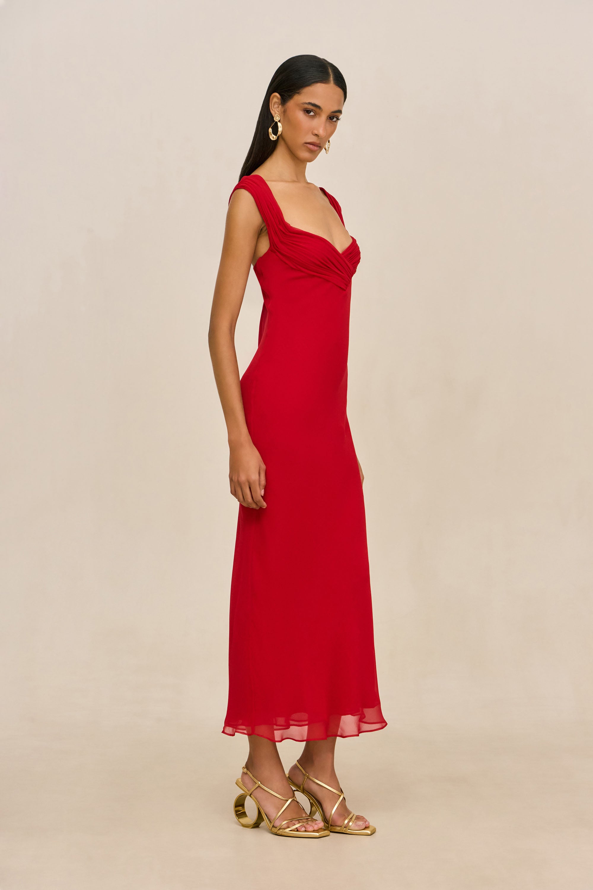ELISEO DRESS - MERLOT