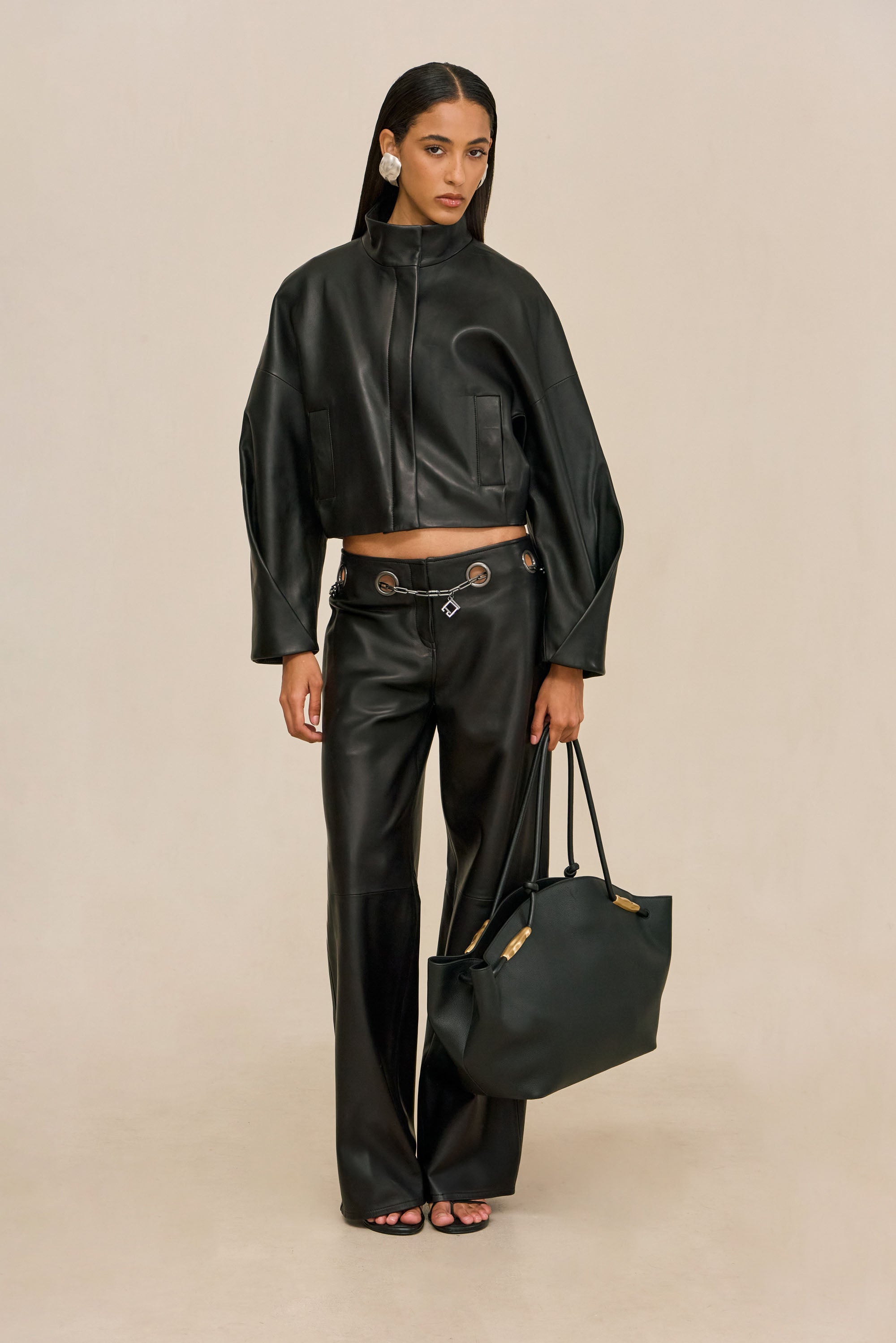 SYDNEY LEATHER PANT - BLACK