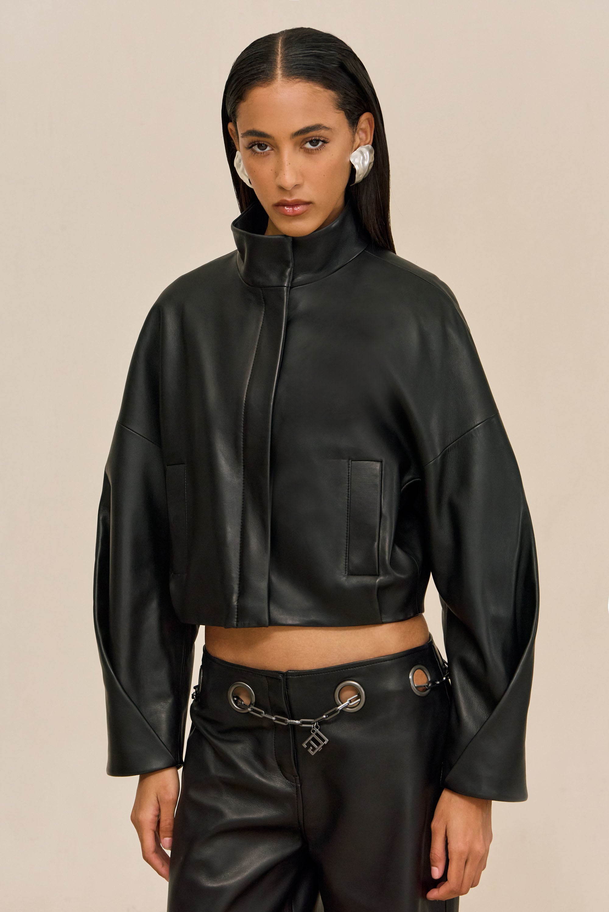 JARVIS LEATHER JACKET - BLACK