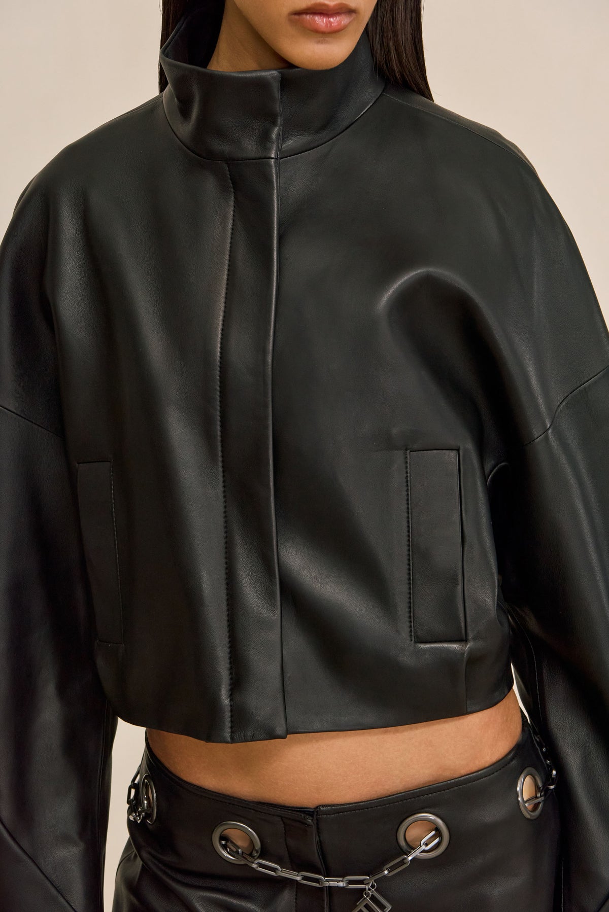 JARVIS LEATHER JACKET - BLACK