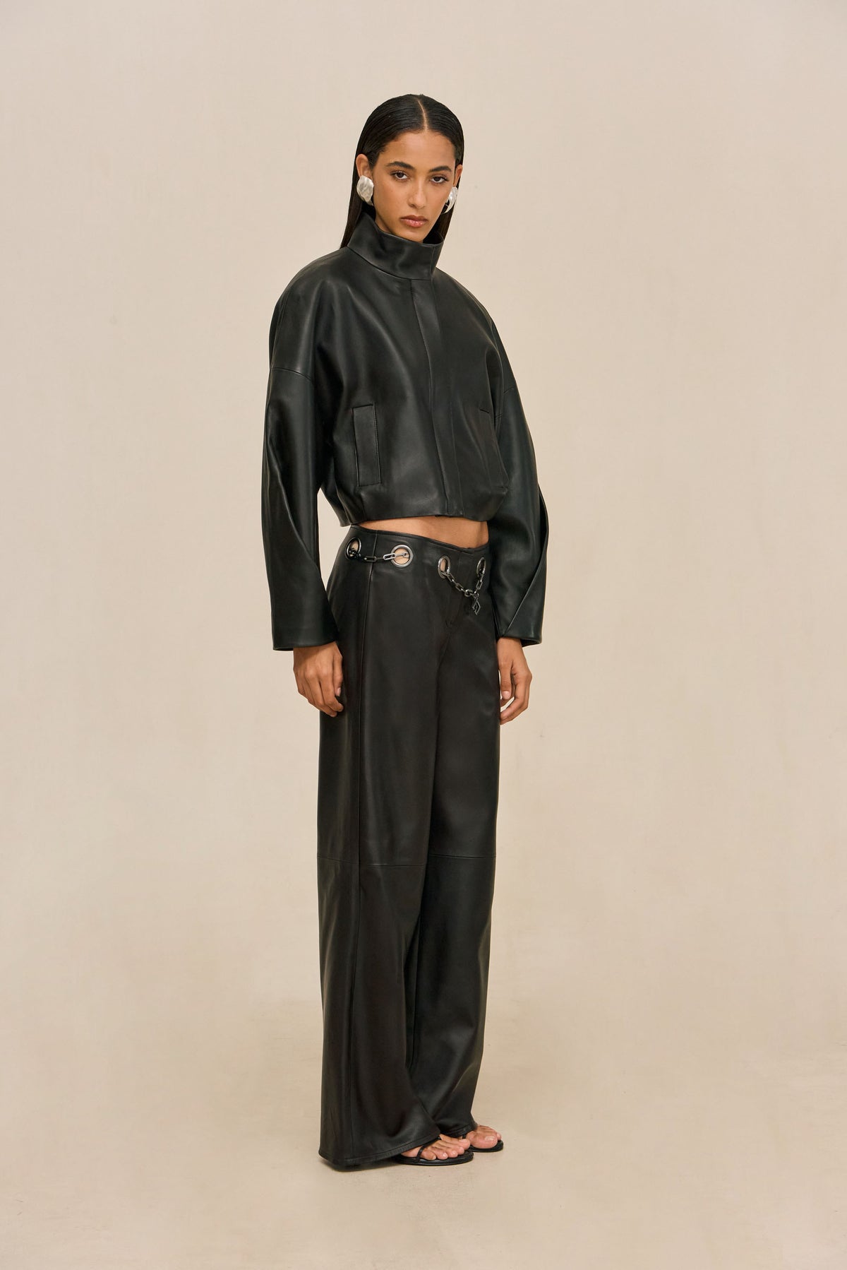JARVIS LEATHER JACKET - BLACK