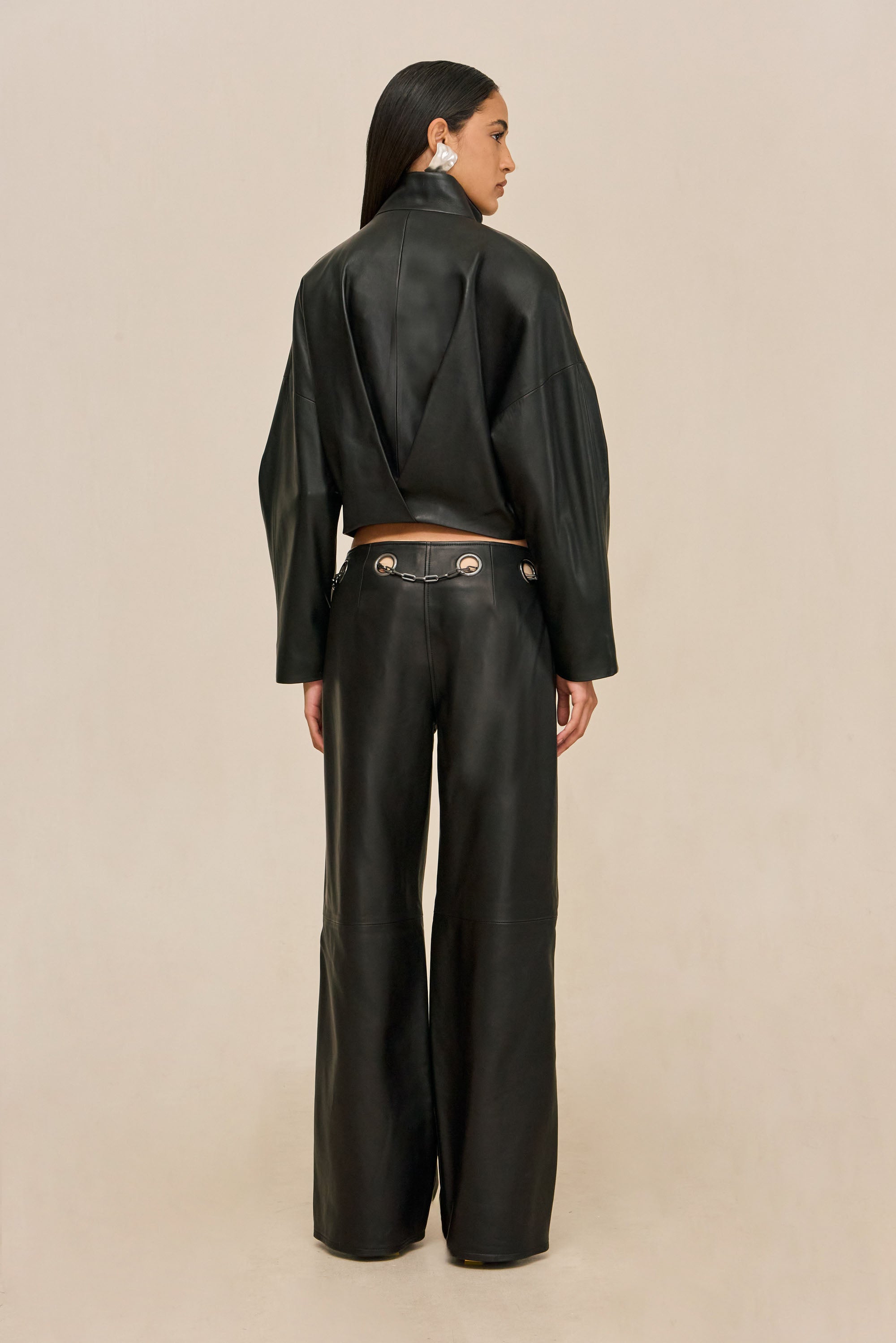 SYDNEY LEATHER PANT - BLACK