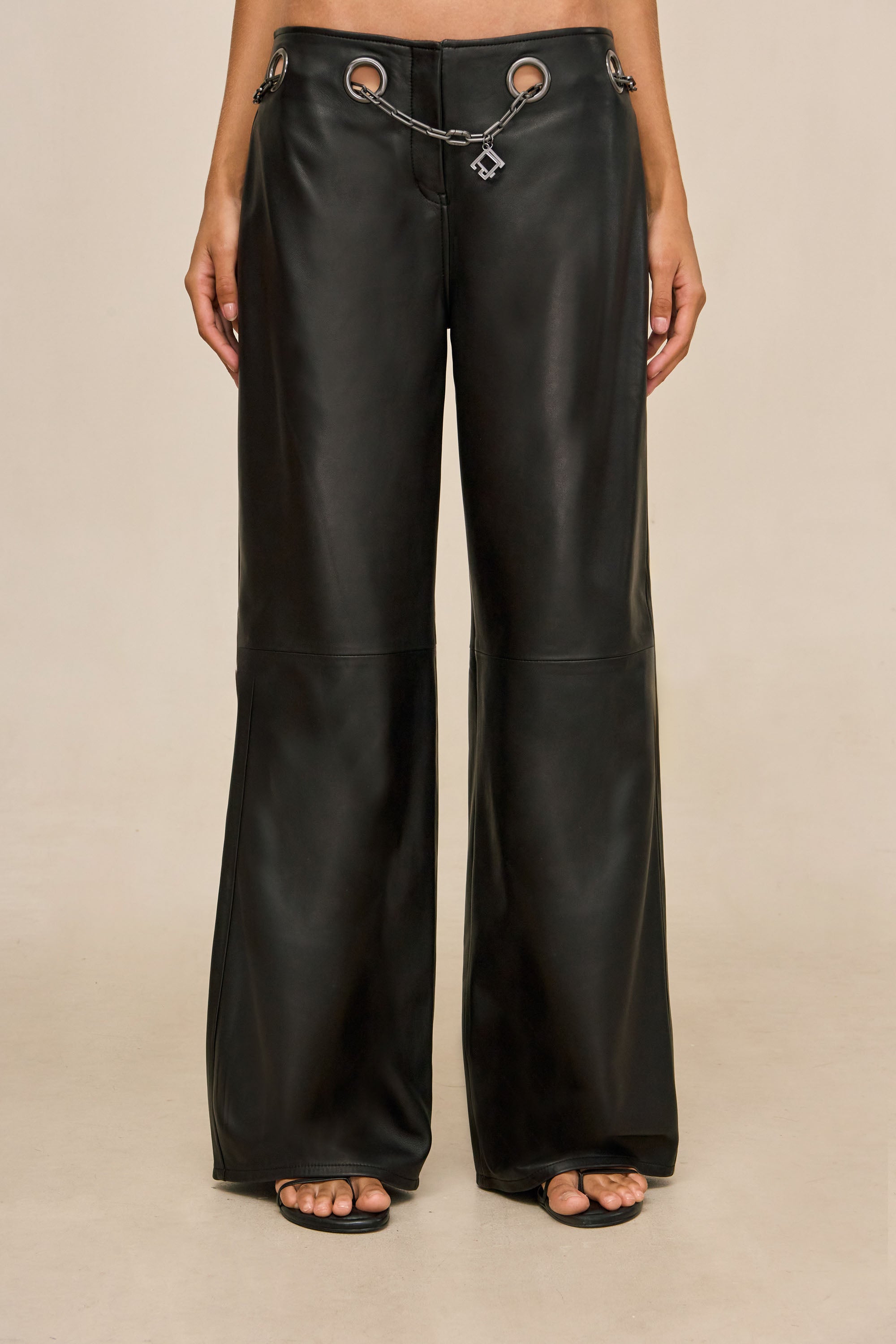 SYDNEY LEATHER PANT - BLACK
