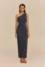 TERRE DRESS - SMALL DOT DEEP LAKE