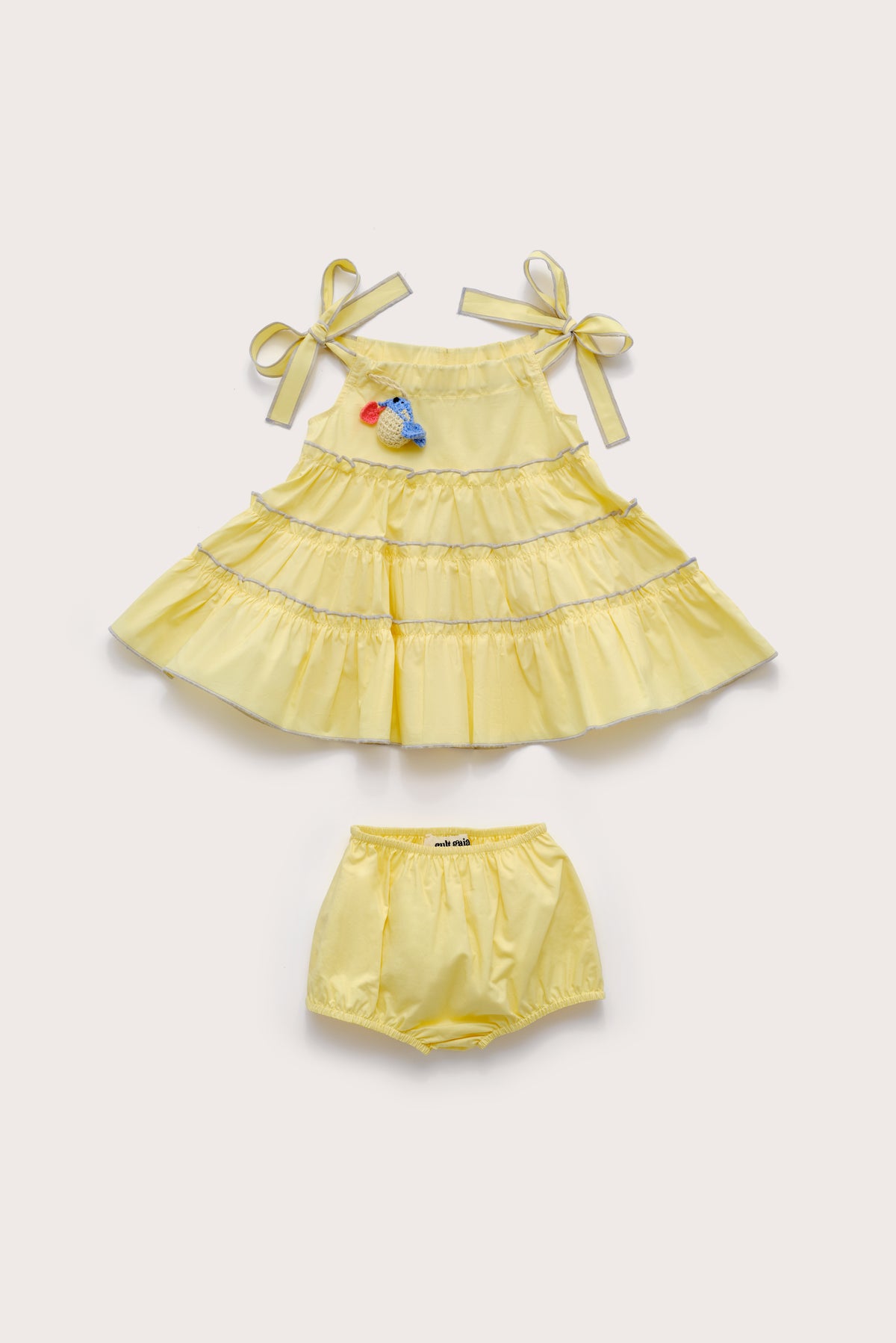 BABY LEILAH DRESS & BLOOMER - DAFFODIL