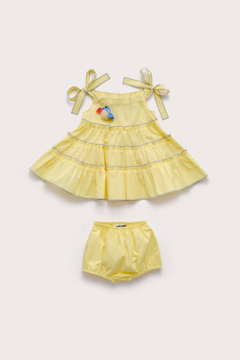 KIDS LEILAH DRESS - DAFFODIL
