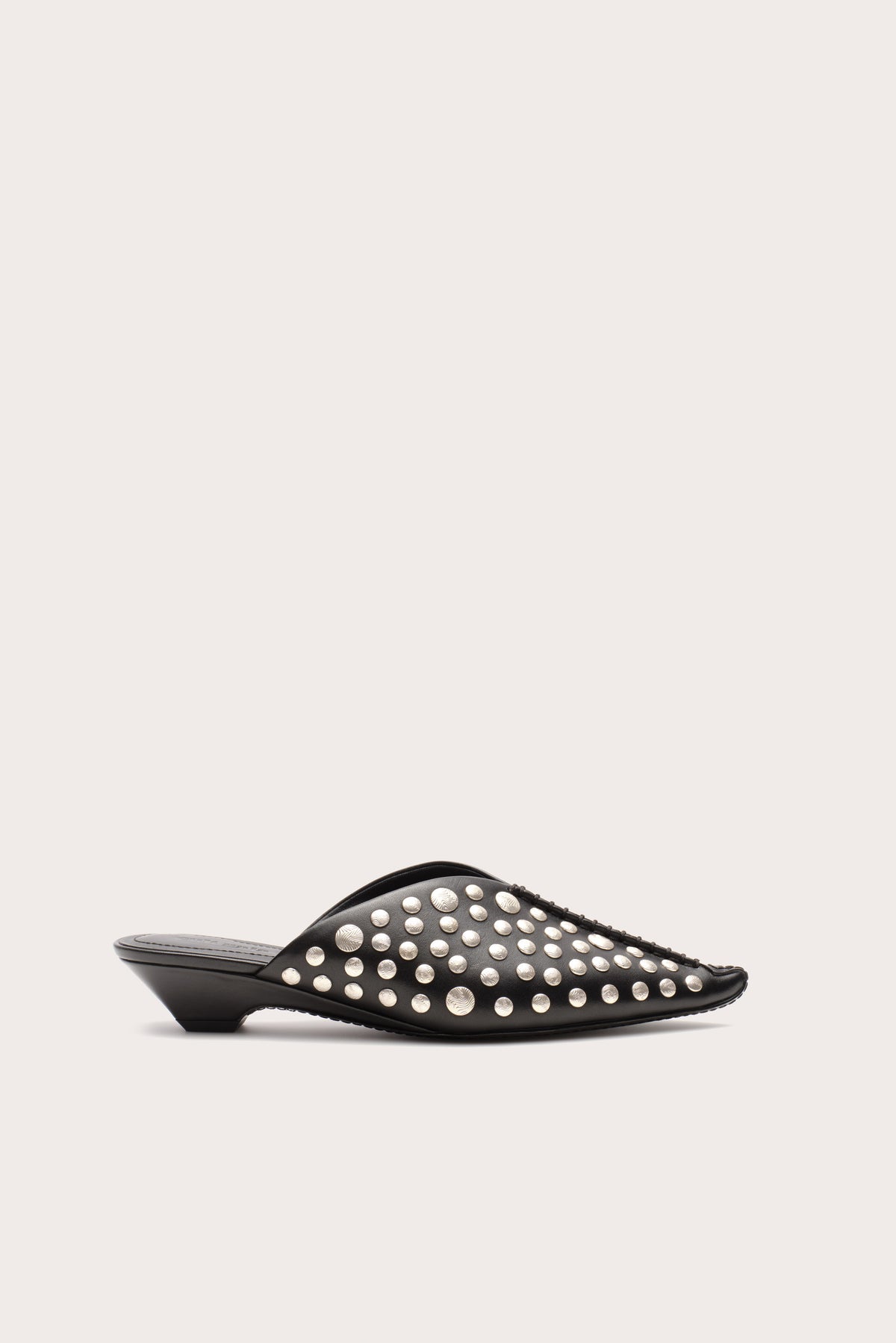 JASMIN STUDDED BABOUCHE MULE - BLACK