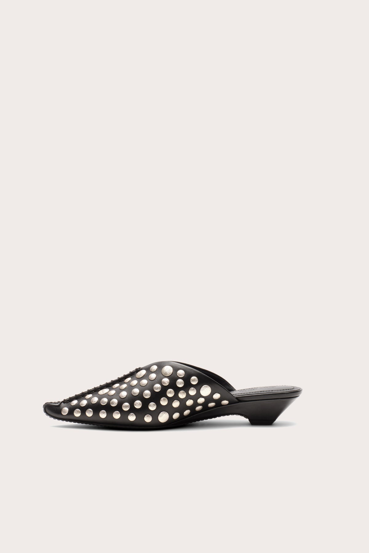 JASMIN STUDDED BABOUCHE MULE - BLACK