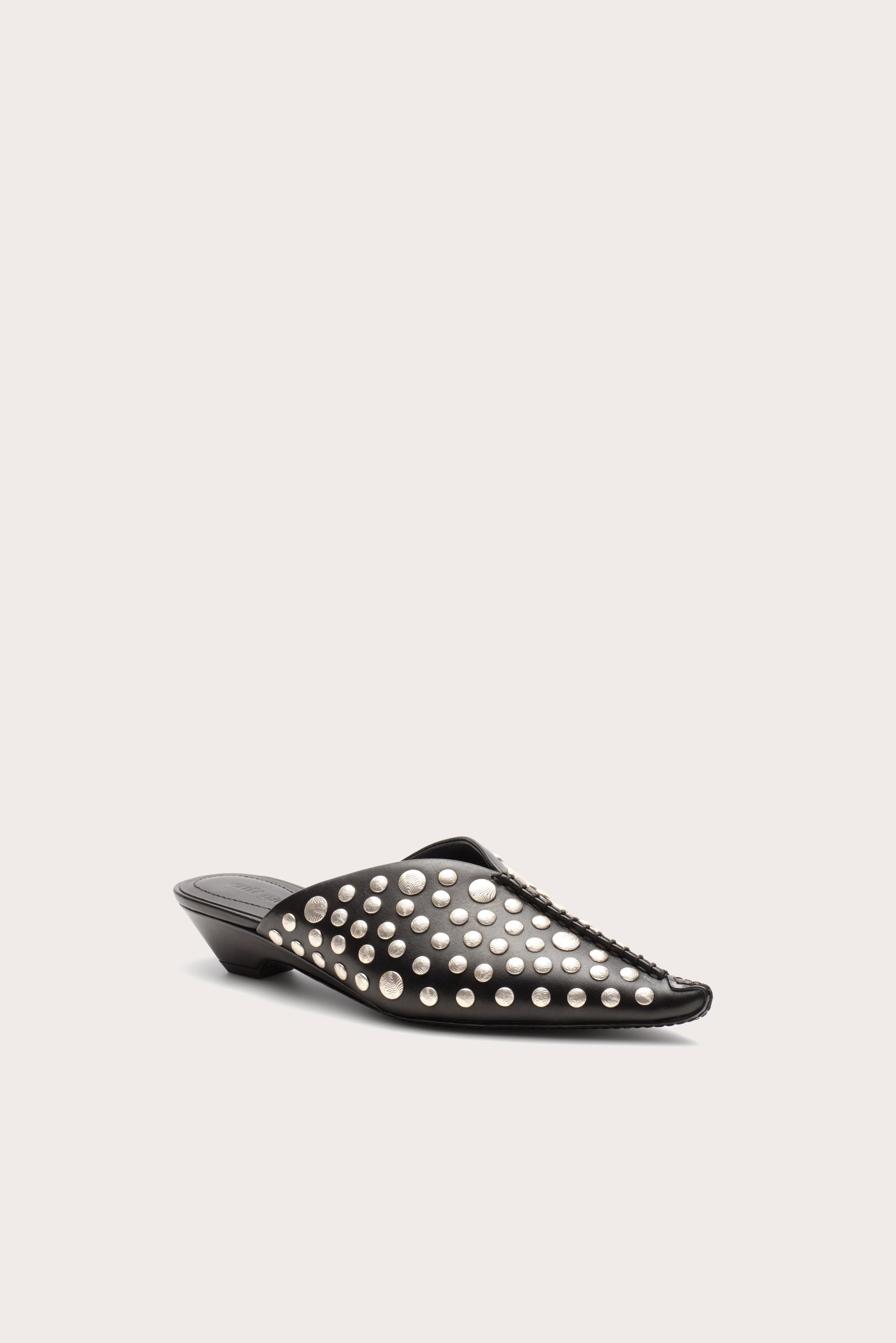 JASMIN STUDDED BABOUCHE MULE - BLACK