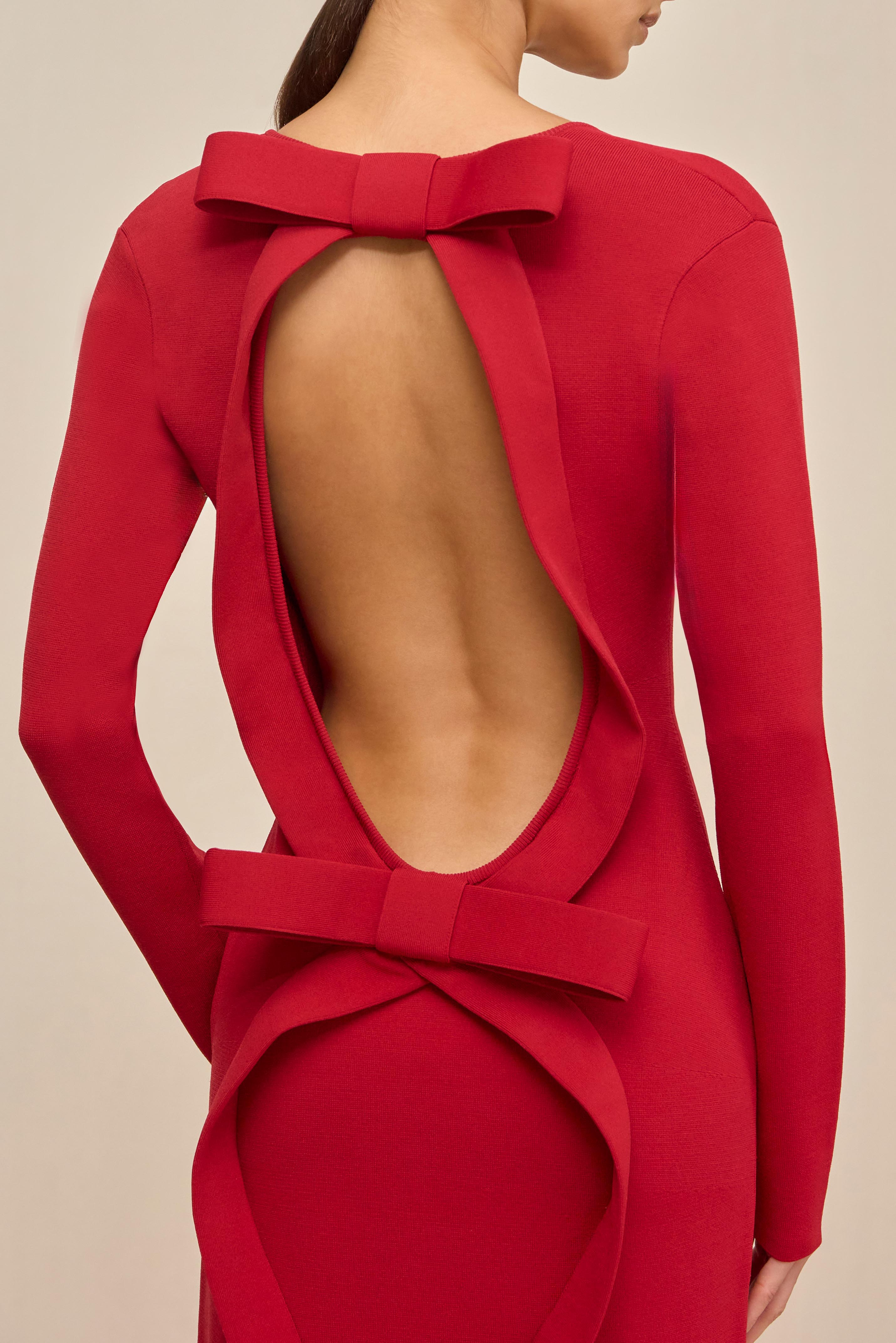 BOA KNIT DRESS - MERLOT