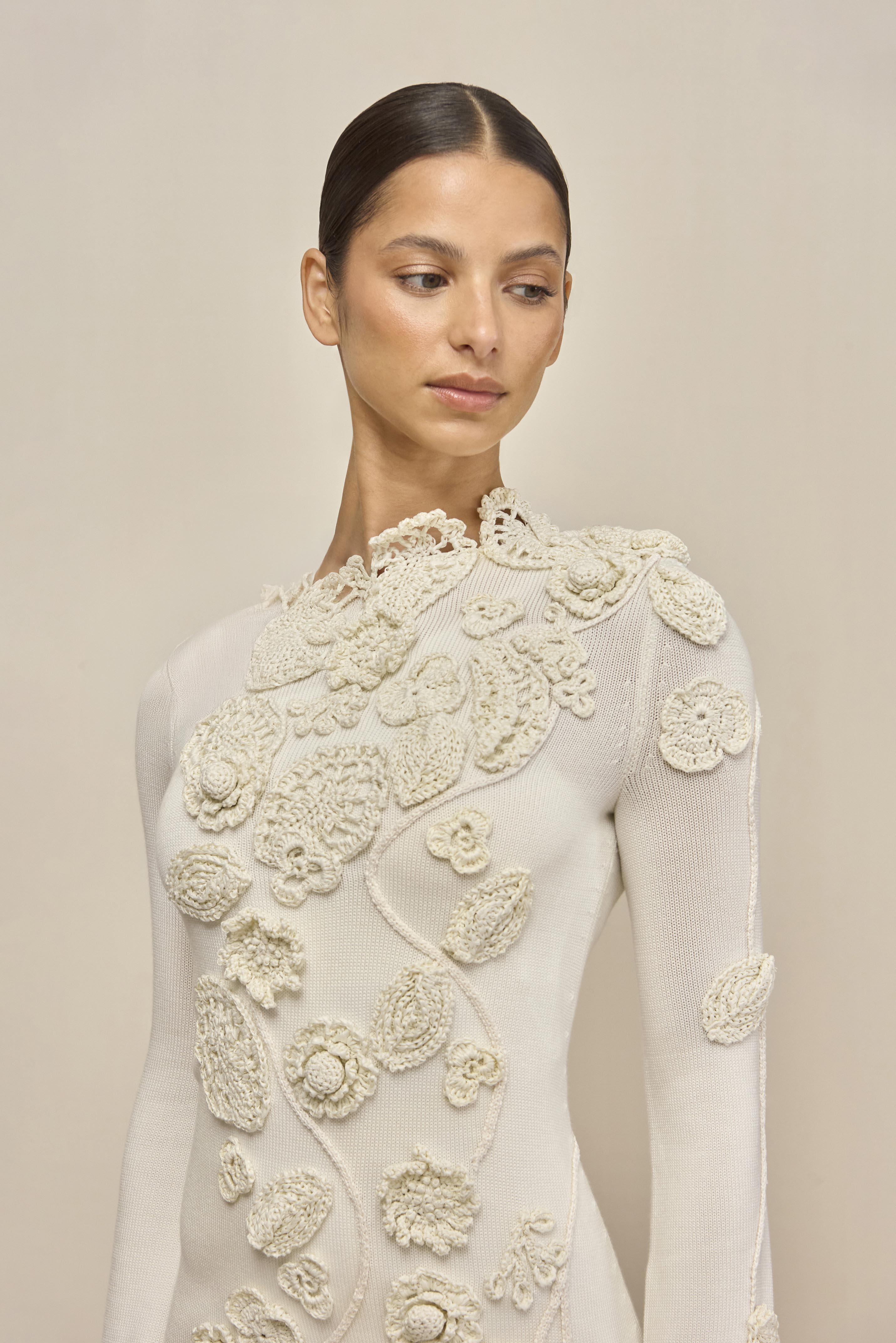 KAELA KNIT DRESS - OFF WHITE