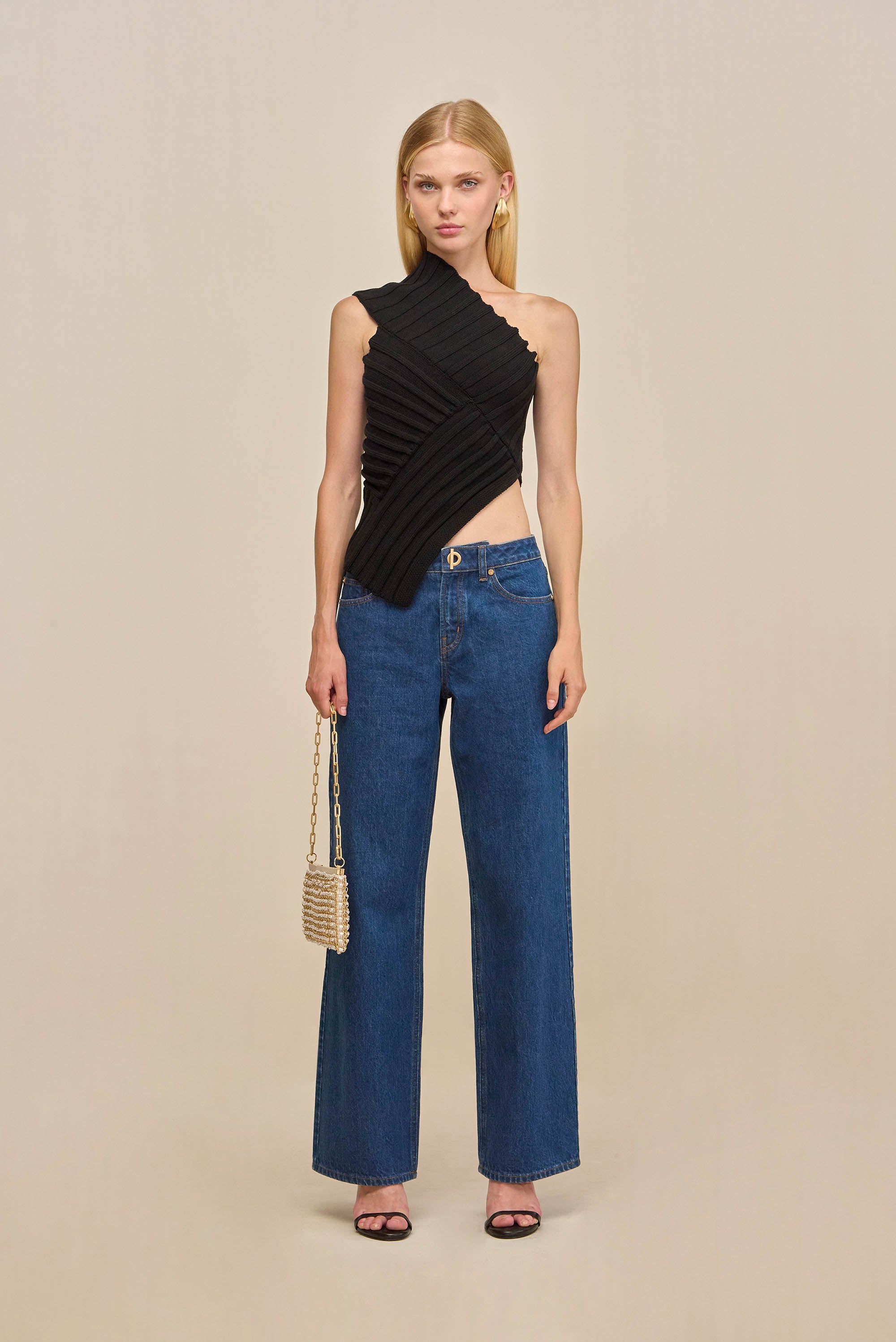 DEL KNIT TOP - BLACK