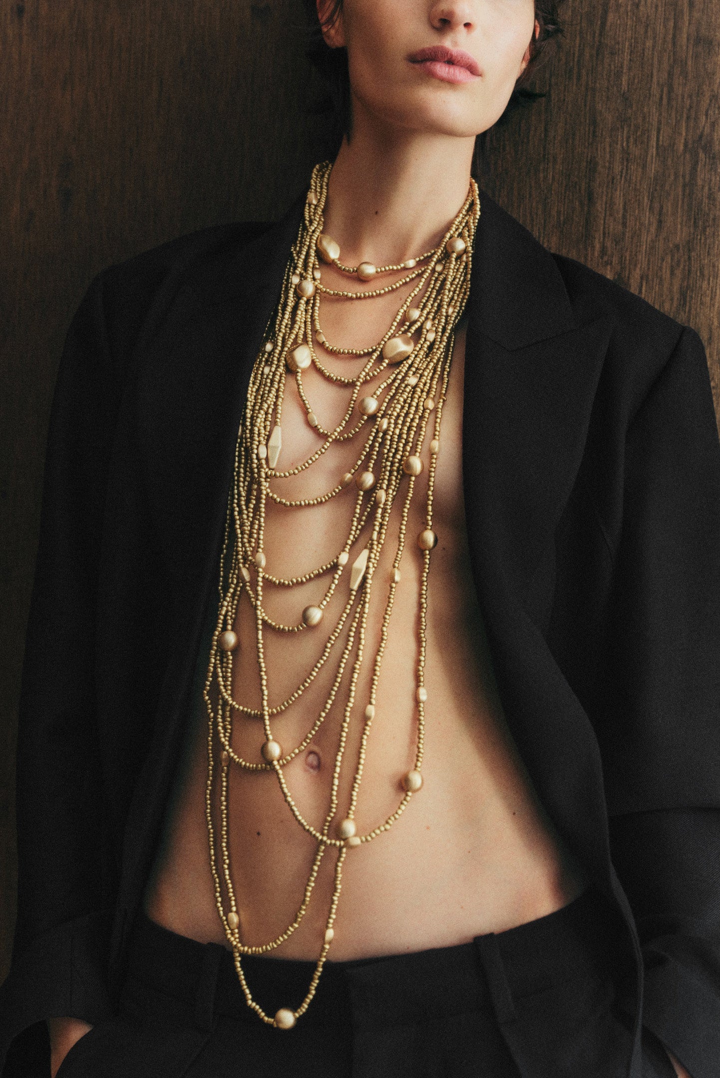 EDIE NECKLACE - BRUSHED BRASS