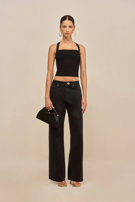 CHRIS KNIT TOP - BLACK